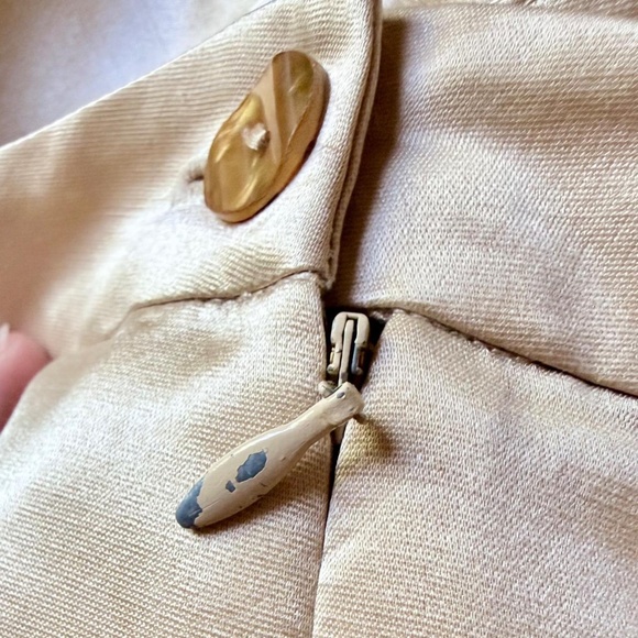 Y2K champagne silk blend suit, quiet luxury vintage workwear set, size 4, 8, med - Picture 6 of 8